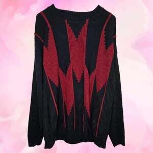Vintage Protégé Collection Geometric Intarsia Crewneck Sweater